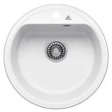 Мойка кухонная Tornado Quartz D480 480x480 мм, Белый Мойка кухонная Tornado Quartz D480 480x480 мм, Белый