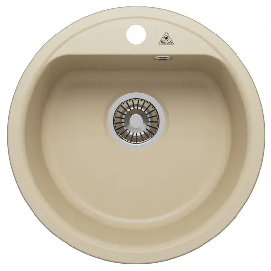 Chiuvetă de bucătărie Tornado Quartz D480,480x480 mm, Bej