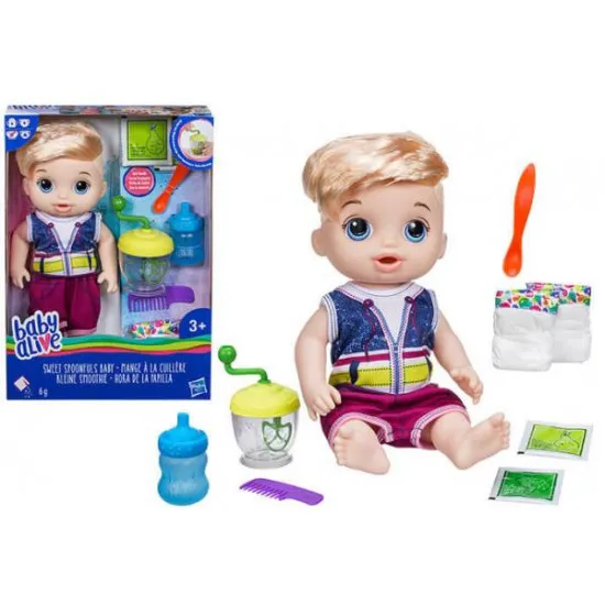 Hasbro Baby Alive E0635 Papusa baiat cu mixer SWEET SPOONFULS BABY BOY