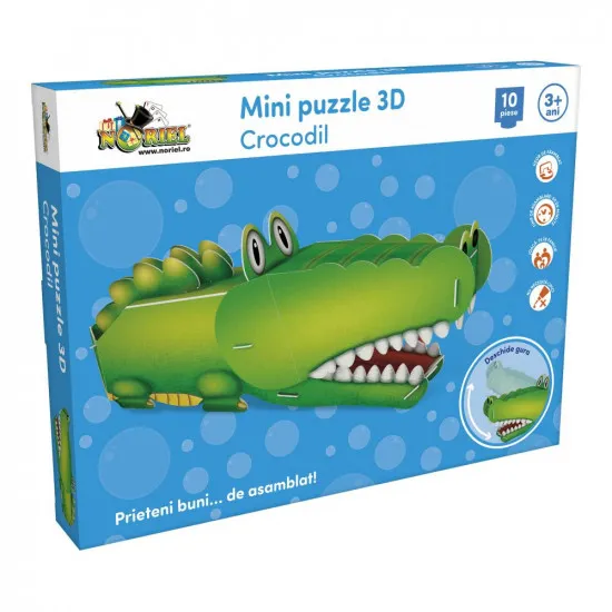 Noriel NOR1177  Мини пазл 3D - Крокодил, 10 детелей