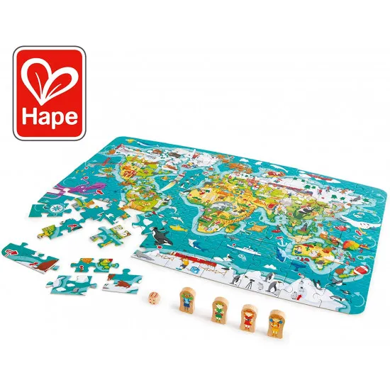 HAPE E1626A Puzzle-uri și jocul „World Tour” 2-v1