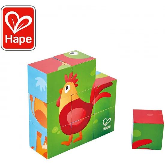 HAPE E1618A Кубики "Ферма животных"