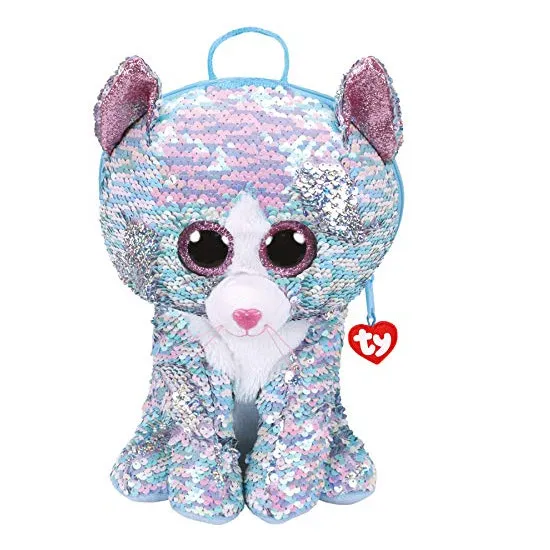TY TY95033 TY Rucsac din plus cu paiete "Pisica Whimsy" 25 cm