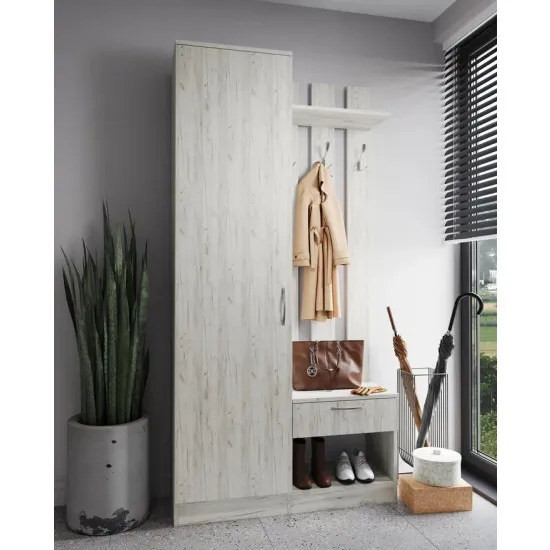 Antreu ML-Mobila ML-8 sting, fara oglinda (100 cm), Stejar craft alb