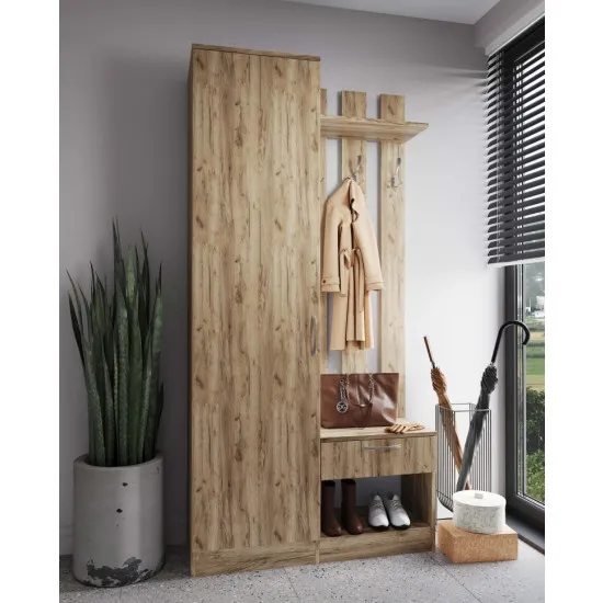 Antreu ML-Mobila ML-8 sting, fara oglinda (100 cm), Oak craft gold