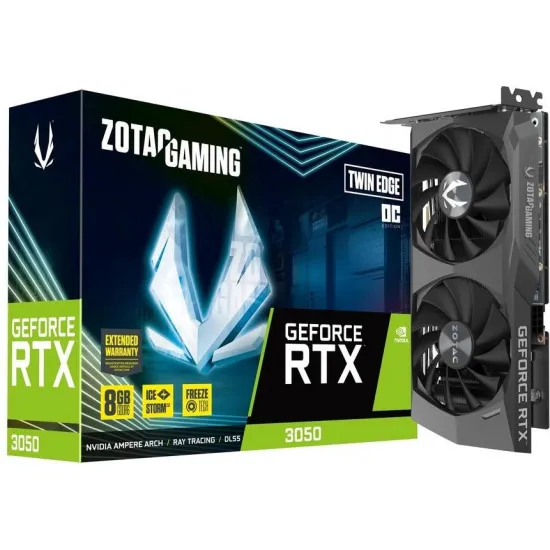 Видеокарта Zotac GeForce RTX 3050 Twin Edge OC (ZT-A30500H-10M) (8 ГБ/128 бит)