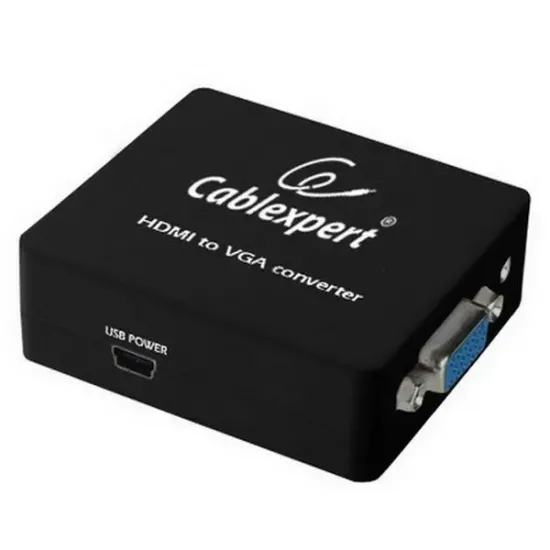 Convertor Video/Audio Cablexpert HDMI (F)/VGA D-Sub + 3.5 mm Jack, Black (DSC-HDMI-VGA-001)