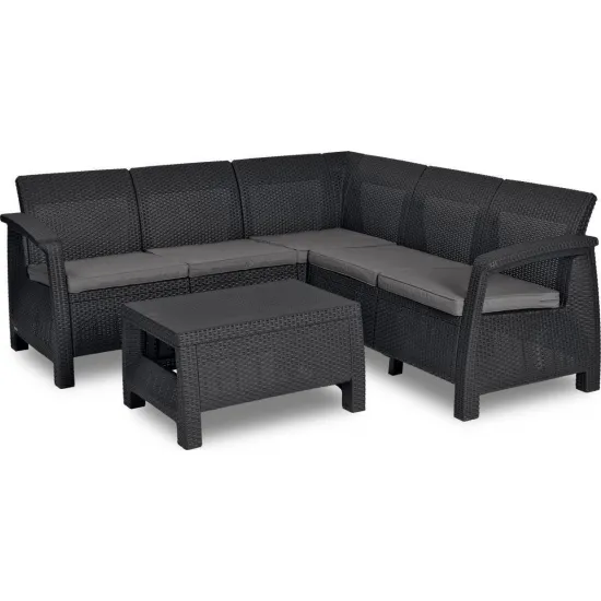 Set mobila de grădină Keter Corfu Graphite/Gray