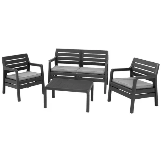 Set mobila de grÄ?dinÄ? Keter Delano Graphite/Gray