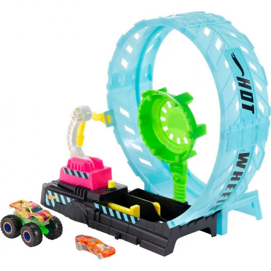 Hot Wheels HBN02 ТÑ?ек Monster Trucks Glow-In-The-Dark Epic Loop Challenge