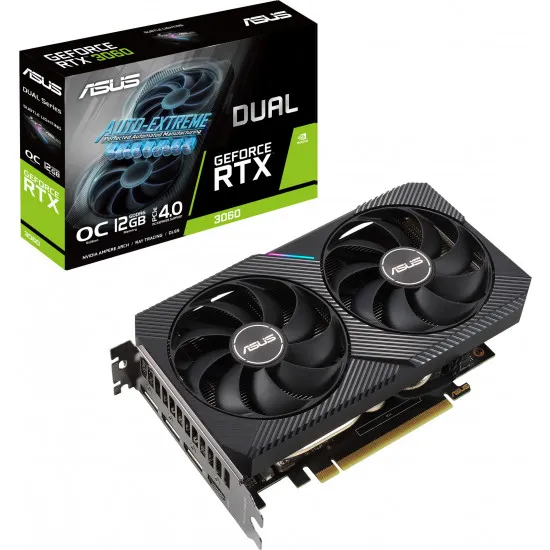 Placă video Asus Dual GeForce RTX 3060 V2 OC Edition (DUAL-RTX3060-O12G-V2) (12 GB/192 bit)