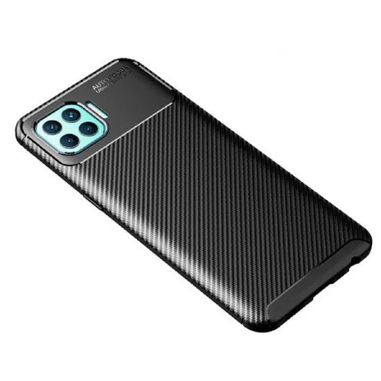 Husă Helmet Carbon Fiber pentru Oppo Reno 4 Lite, Black