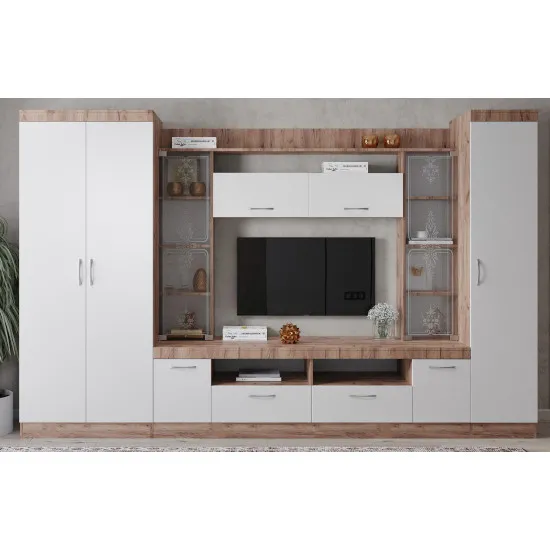 Living ML-Mobila ML-2 (310 cm), Gold oak / Nymph white