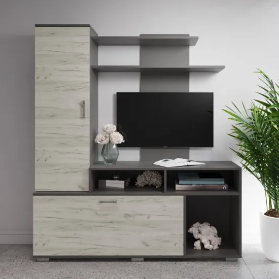 Living ML-Mobila Ð?Ð?-4 (150 cm), Antracit / Stejar craft alb