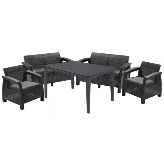 Set mobila de grădină Keter Corfu Fiesta Graphite/Gray