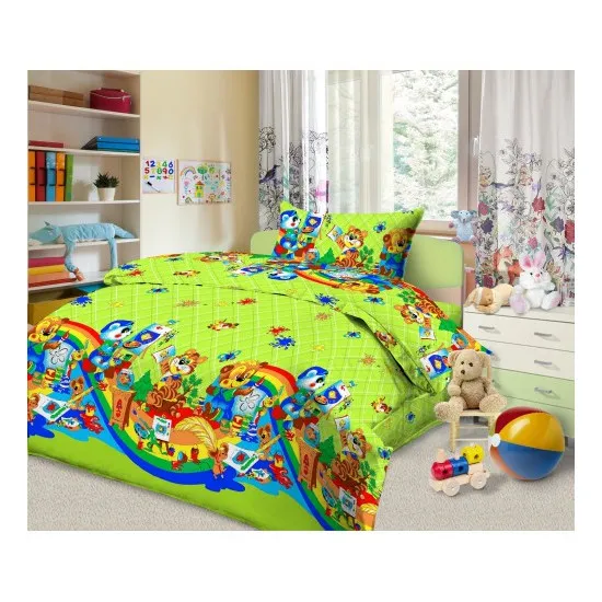 Lenjerie de pat Cottony Muza Verde (1 persoana/Bumbac)