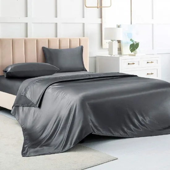 Lenjerie de pat Cottony Satin de lux Charcoal Uniton (2 persoane/Satin de Lux)