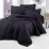 Lenjerie de pat Cottony Stripe Satin Black (1 persoana/Satin de Lux)