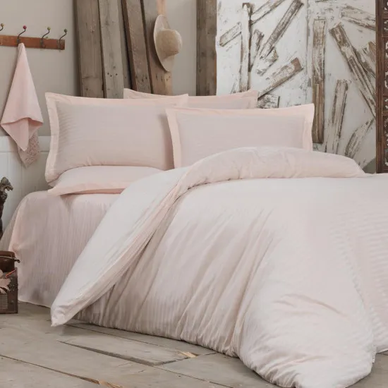 Постельное бельё Cottony Stripe Satin Peach Nr3 (полуторный/Satin de Lux)