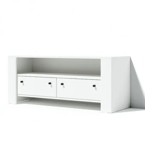 Comoda TV Fabrik Home Belford (120,5 cm), Frasin alb