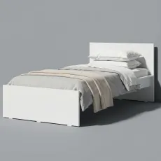 Детская кровать FabrikHome Linia Uno, 90 х 200 см, Белый ясень