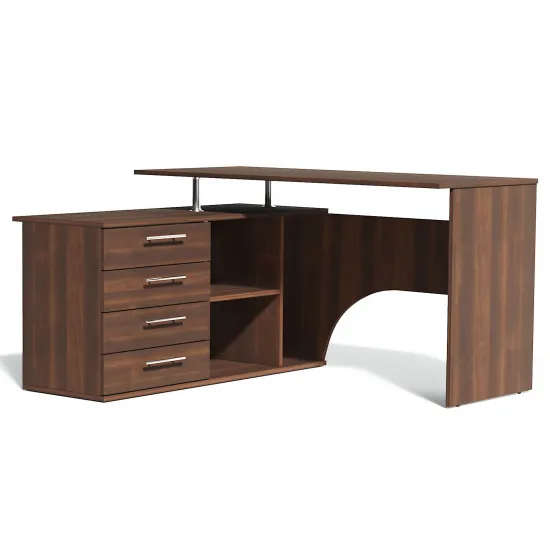 Masa de birou FabrikHome №1 sertare pe stîngă, Nuc inchis