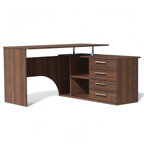 Masa de birou FabrikHome №1 sertare pe dreapta, Nuc inchis