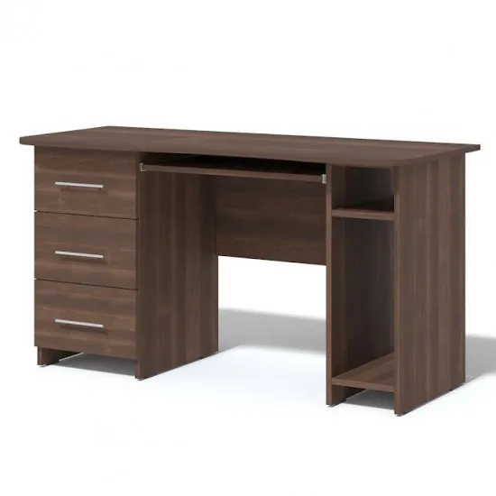 Masă calculator FabrikHome №11 sertare pe stîngă, Nuc inchis