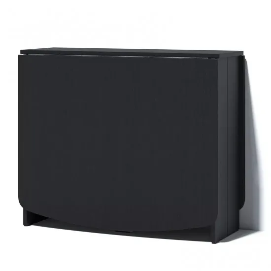 Masă sufragerie FabrikHome Helicopter Oval, Frasin negru