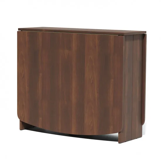 Masă pentru bucătărie FabrikHome Helicopter Oval, Nuc inchis