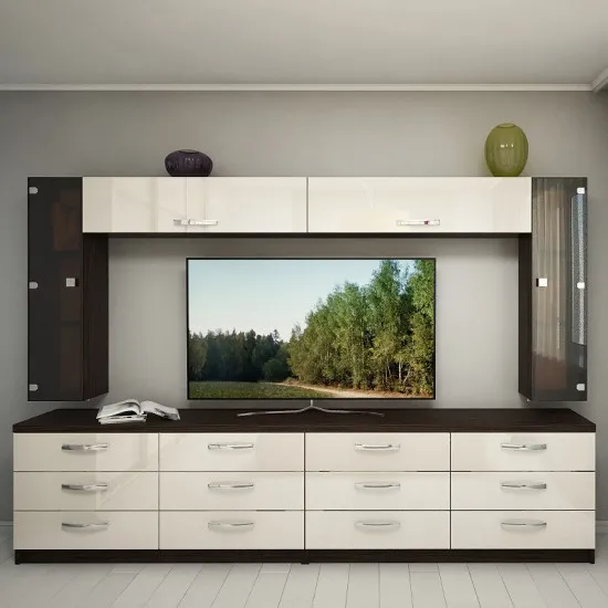 Стенка Bafimob X-10 (300 см), Mokka/Bianco-bej