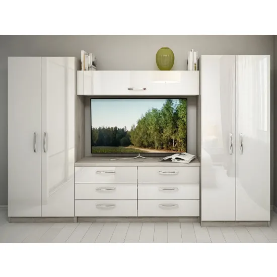 Living BS Alina X (310 cm), Corton Stejar/Alb Luciu