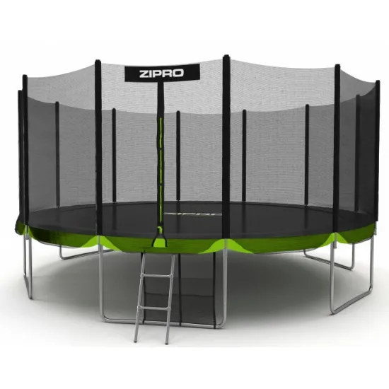 Trambulină Zipro Jump Pro, 496 cm, plasă externă, Black/Green