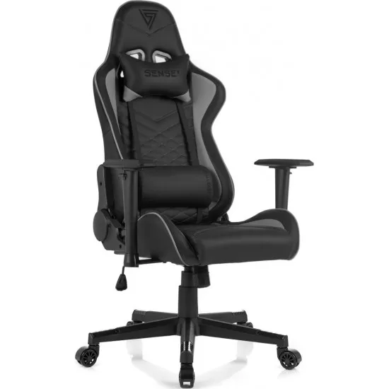 Кресло геймерское SENSE7 Spellcaster, Black/Gray