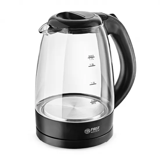 FierbÄ?tor electric First FA-5404-1-BA Glass/Black (1,7 l/2200 W)