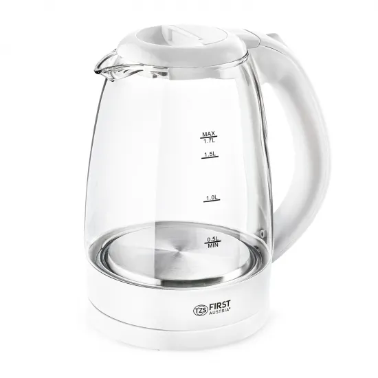 FierbÄ?tor electric First FA-5404-1-WI Glass/White (1,7 l/2200 W)