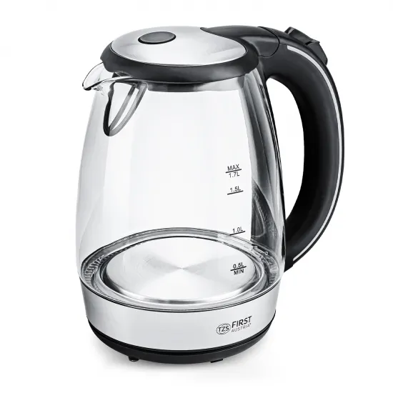 Fierbător electric First FA-5404-2-BA Glass/Black (1,7 l/2200 W)