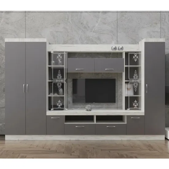 Living ML-Mobila ML-2 (310 cm), Oak craft white / Anthracite
