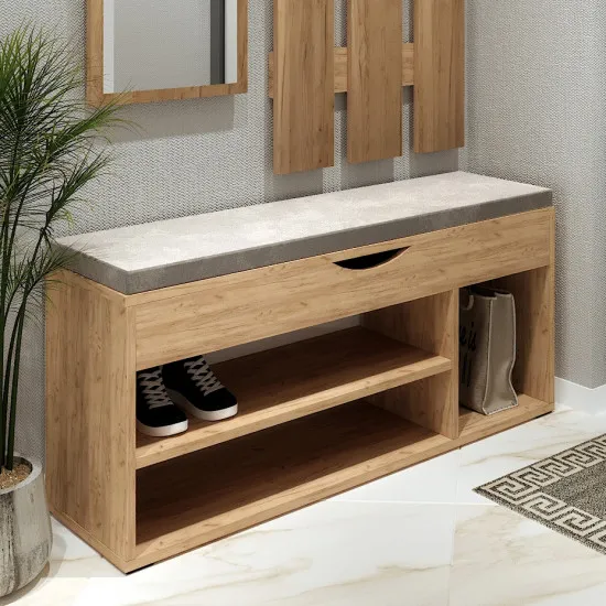 Tumbă pentru încălțăminte ML-Mobila ML-6 (105,5 cm), Stejar auriu