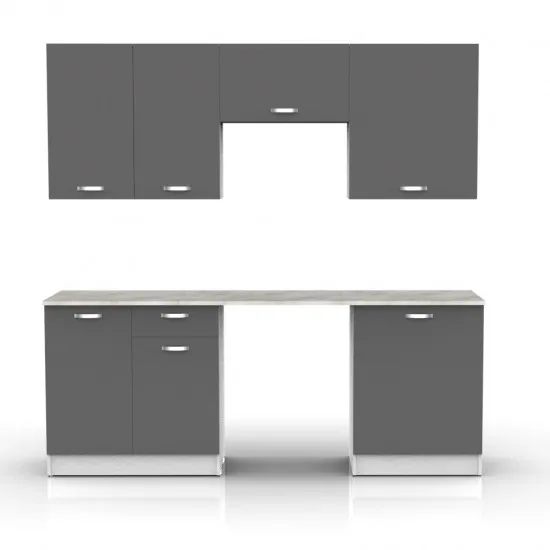 Модульная кухня ML-Mobila Омега - 3 2.0/1.4 м, Белый / Антрацит