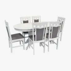 Набор мебели Eva Стол HV-31N White + 6 стульев DEPPA R (White, NV-10WP Grey )