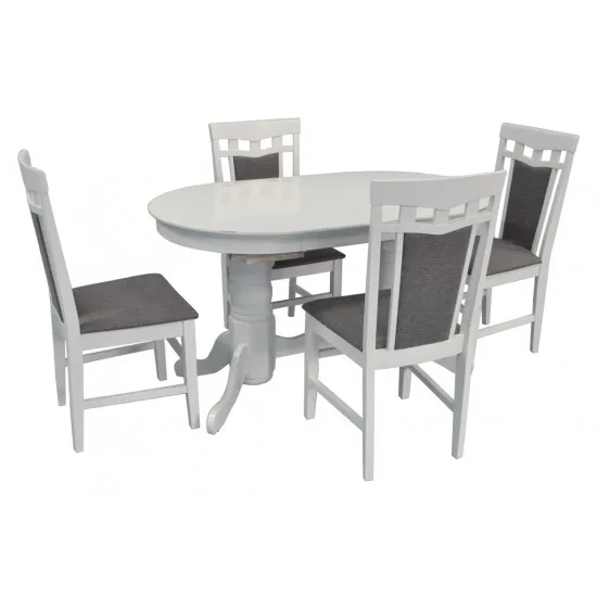 ÐабоÑ? мебели Eva СÑ?ол HV-31N White + 6 ÑÑ?Ñ?лÑ?ев DEPPA R (White, NV-10WP Grey )