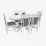 Set de mobilă Eva Masa HV-31N White + 6 scaune DEPPA R (White, NV-10WP Grey )