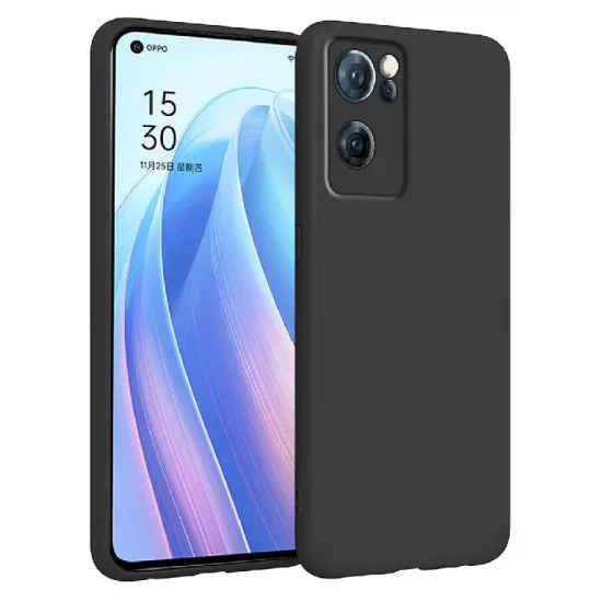 Husă Helmet Liquid Silicone pentru Oppo Reno 7 5G, Black