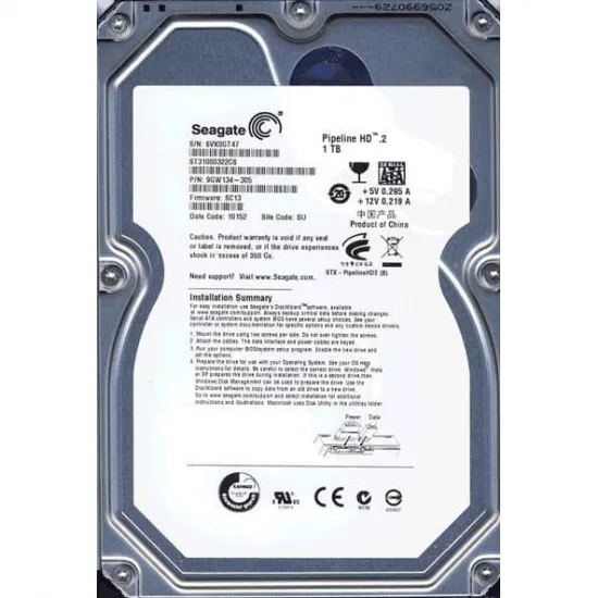 3.5" Жесткий диск 1 TB Seagate Pipeline HD.2, 5900 rpm, 8 MB, SATA II (ST31000322CS-NP)