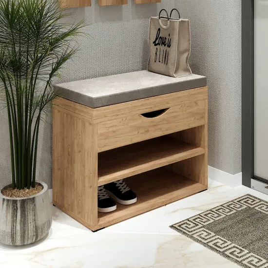 Tumbă pentru încălțăminte ML-Mobila ML-5 (61,5 cm), Stejar auriu