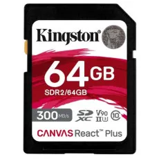Карта памяти SDHC 64 ГБ Kingston Canvas React Plus (SDR2/64GB) Карта памяти SDHC 64 ГБ Kingston Canvas React Plus (SDR2/64GB)