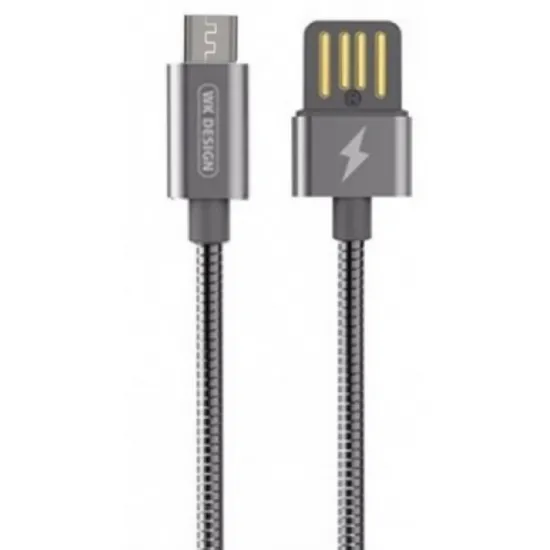 Кабель WK Desing Zinc Alloy USB 2.0/micro-USB, Silver (WDC-039UMUSIL)