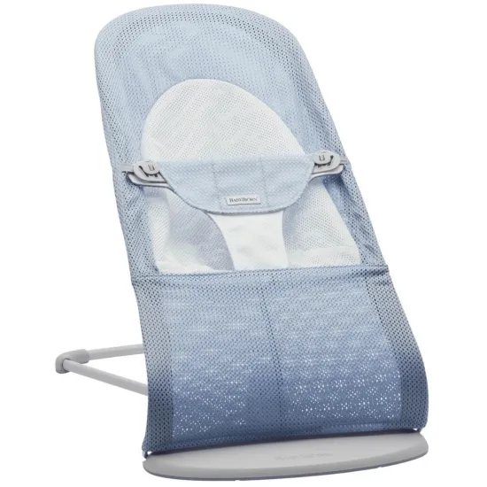 Шезлонг-качалка BabyBjorn Balance Soft Blue/White, Mesh