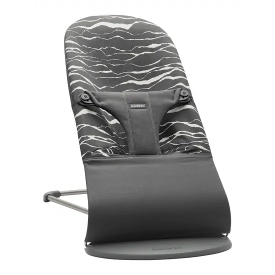 Шезлонг-качалка BabyBjorn Bliss Anthracite/Landscape/Bumbac